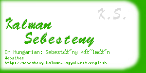 kalman sebesteny business card